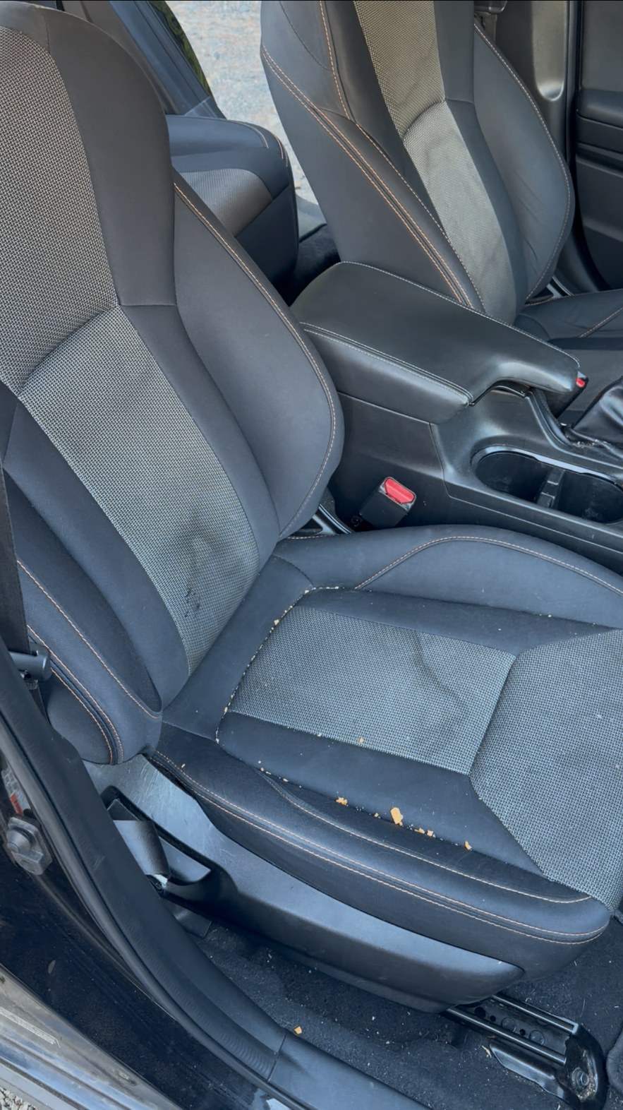 Front seat detail before detailing